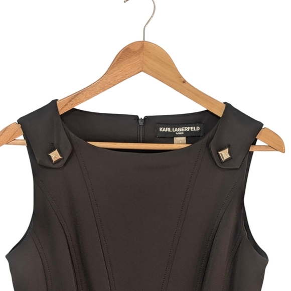 Karl Lagerfeld Black Sheath Mini Dress - Picture 3 of 10